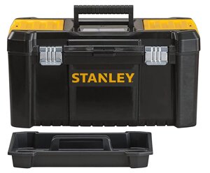 Ящик для інструментів STANLEY : 19", пластиковий, комірки в кришці, метлеві защіпки, 480х250х250 мм