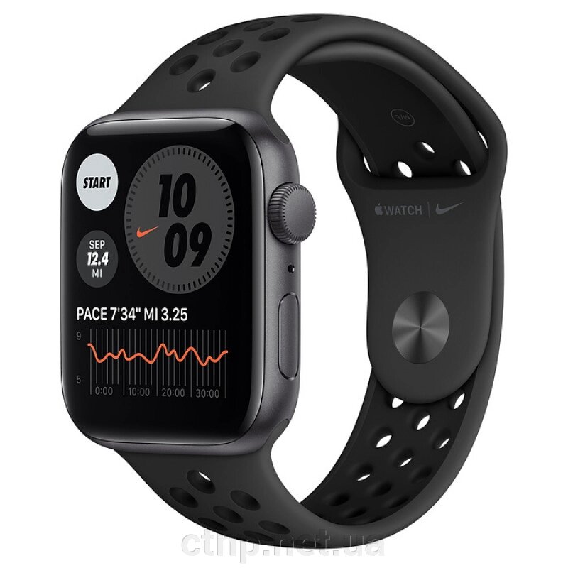 Apple Watch Nike SE GPS 44mm Space Gray Aluminum Case w. Anthracite/Black Nike Sport B. (MYYK2) від компанії Cthp - фото 1