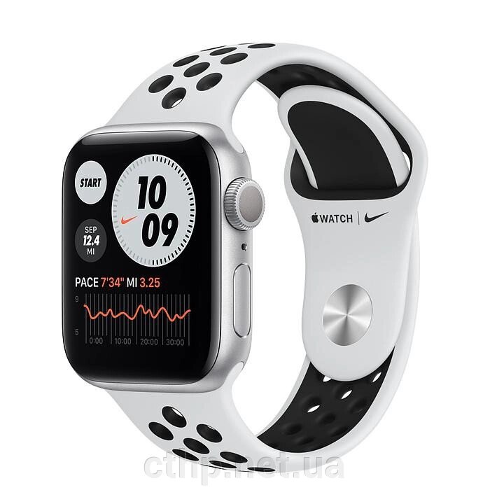 Apple Watch Nike Series 6 GPS 40mm Silver Aluminum Case w. Pure Platinum/Black Nike Sport B. (M00T3) від компанії Cthp - фото 1