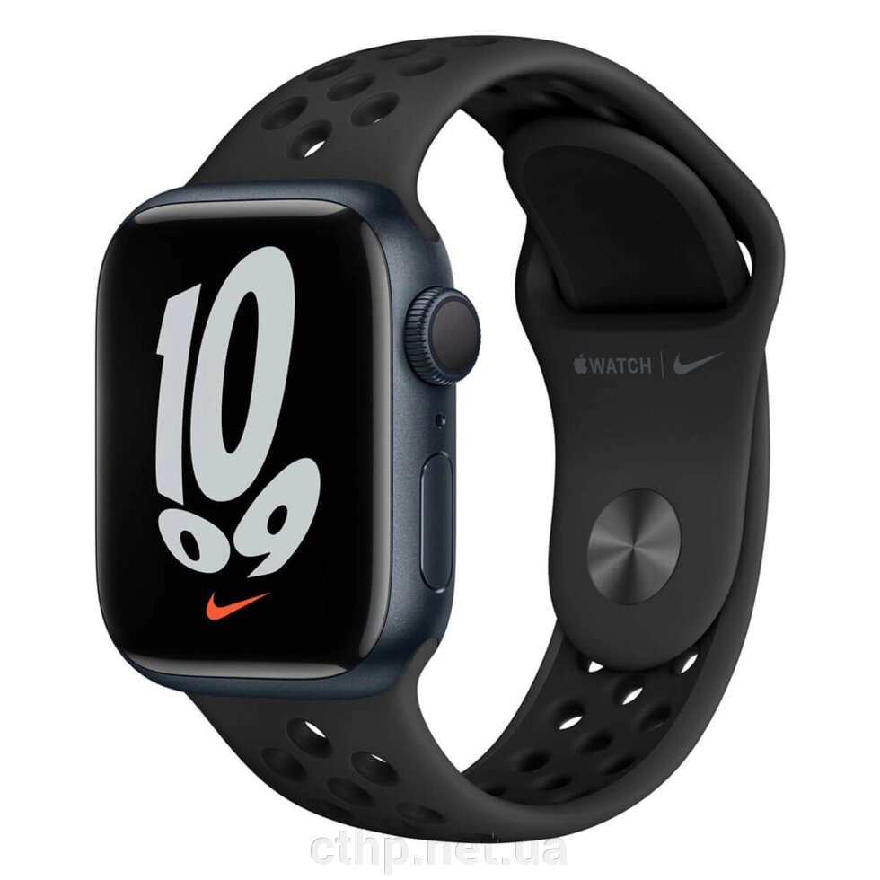 Apple Watch Nike Series 7 GPS 45mm Midnight Aluminum Case w. Anthracite/Black Nike Sport Band (MKNC3) від компанії Cthp - фото 1