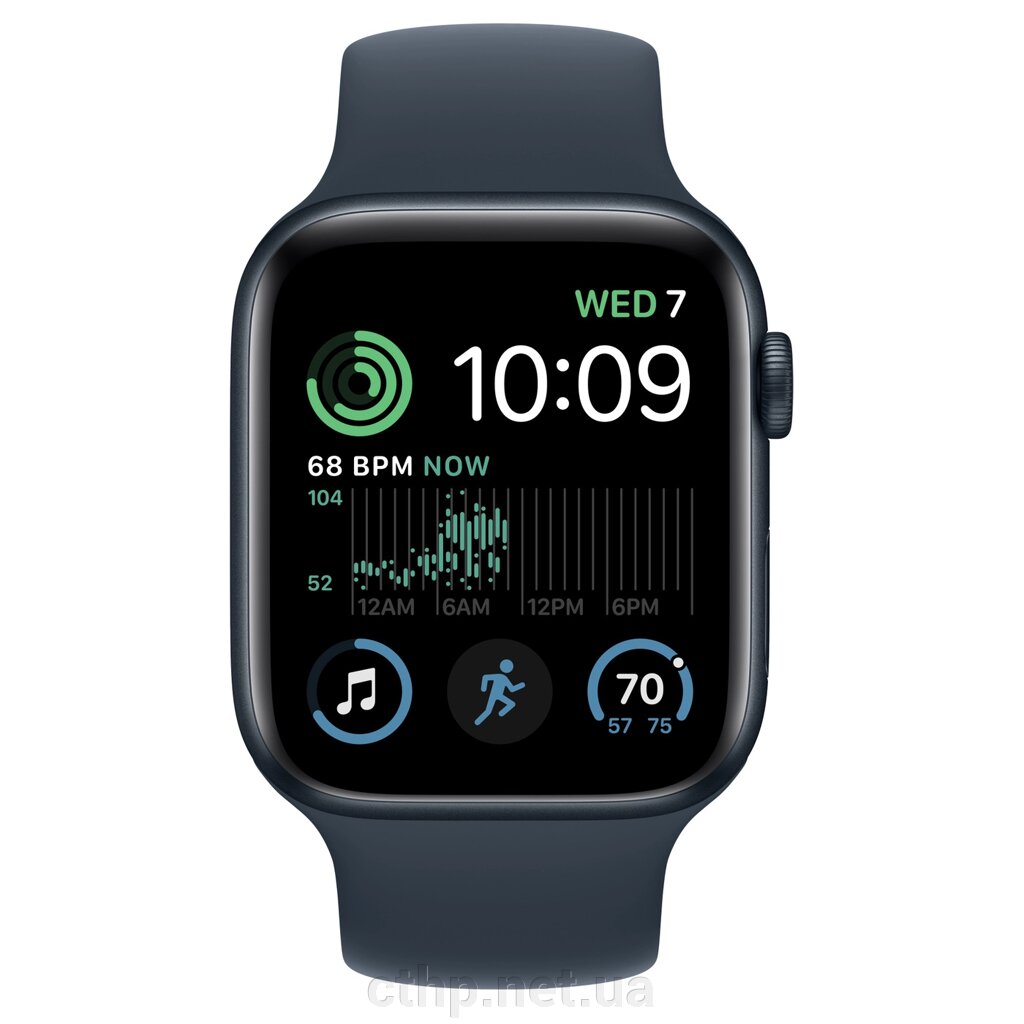 Apple Watch SE 2 GPS 44mm Midnight Aluminum Case w. Midnight S. Band - M/L (MNTG3) від компанії Cthp - фото 1