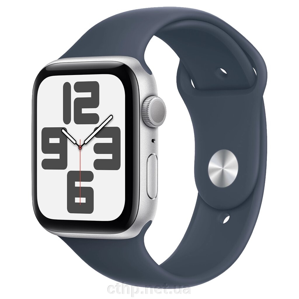 Apple Watch SE 2 GPS 44mm Silver Aluminium Case with Storm Blue Sport Band M/L (MREE3) від компанії Cthp - фото 1