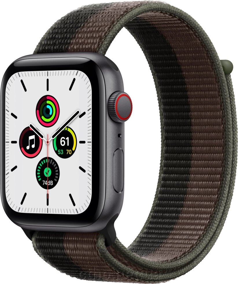 Apple Watch SE GPS + Cellular 44mm Space Grey Aluminium Case With Tornado/Grey Sport Loop (MKT53) від компанії Cthp - фото 1