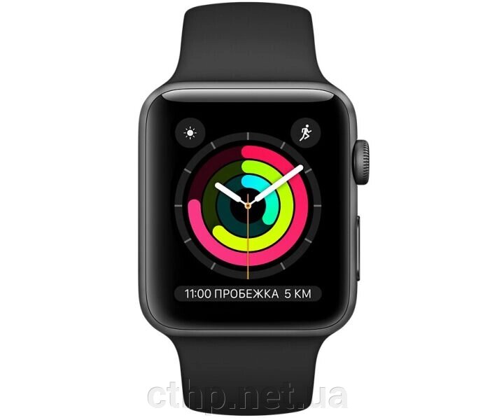 Apple Watch Series 3 GPS 38mm Space Gray with Black Sport Band (MTF02) від компанії Cthp - фото 1