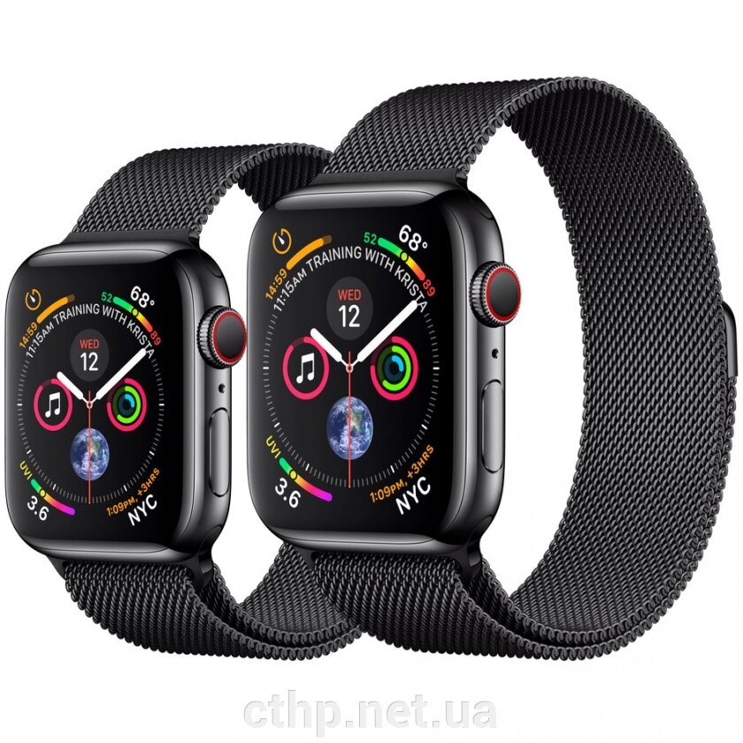 Apple Watch Series 4 GPS + LTE 40mm Black Steel w. Black Milanese l. Black Steel (MTUQ2, MTVM2) від компанії Cthp - фото 1