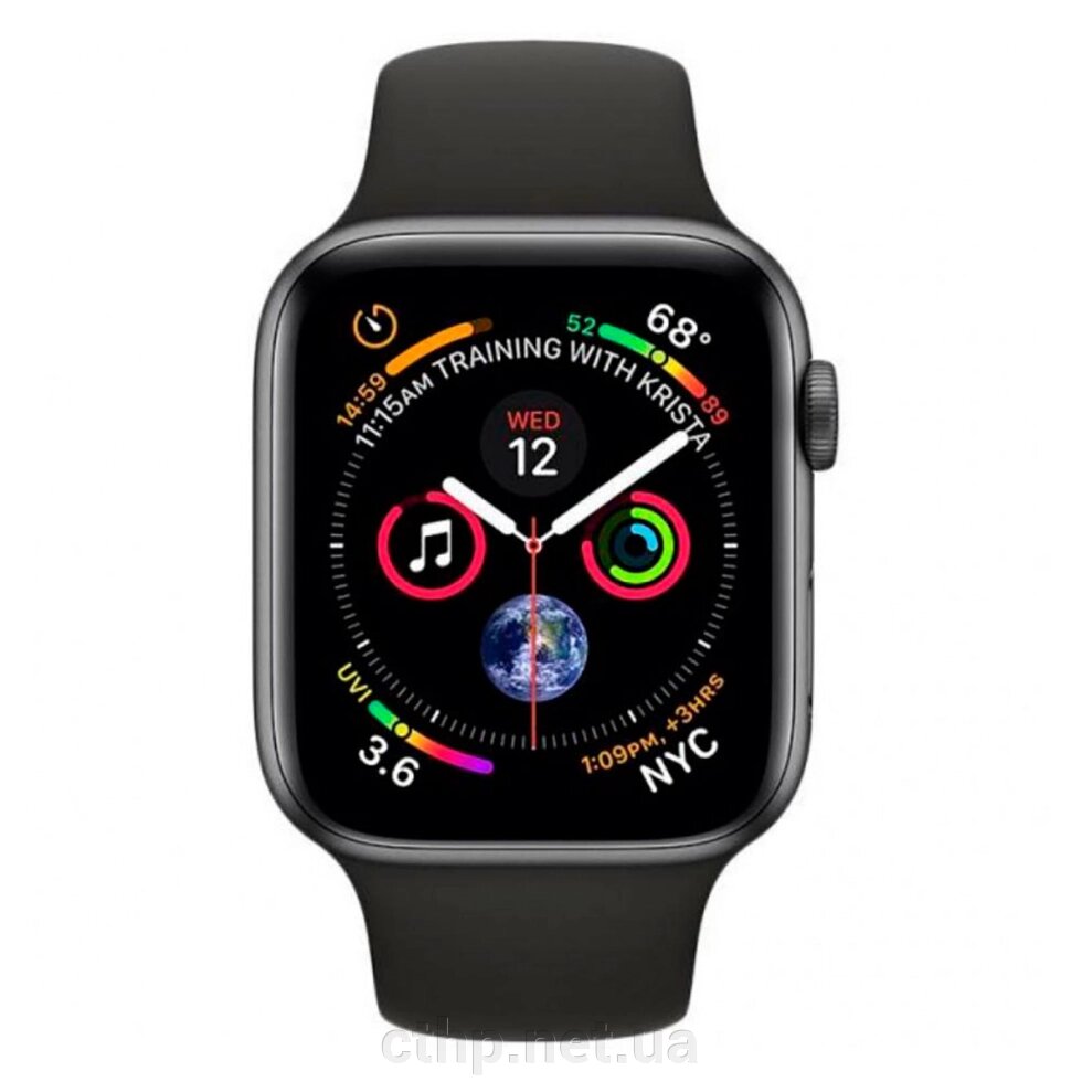 Apple Watch Series 4 GPS + LTE 40mm Black Steel w. Black Sport b. Black Steel (MTUN2, MTVL2) від компанії Cthp - фото 1