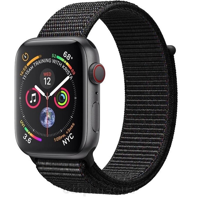 Apple Watch Series 4 GPS + LTE 44mm Gray Alum. w. Black Sport l. Gray Alum. (MTUX2, MTVV2) від компанії Cthp - фото 1