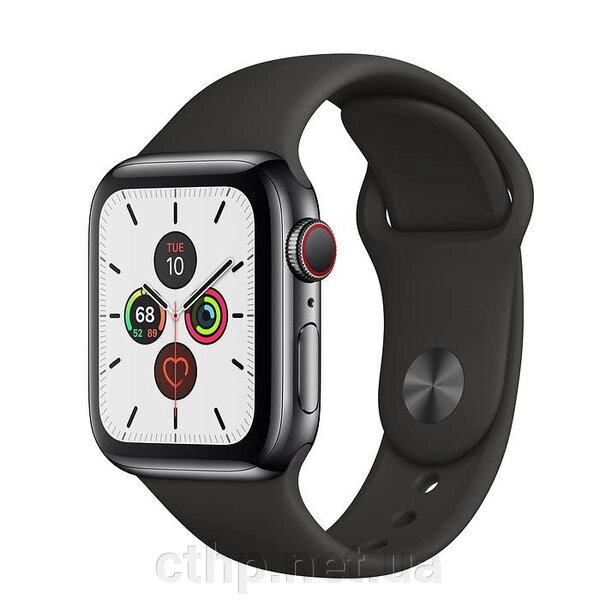 Apple Watch Series 5 LTE 40mm Space Black Steel w. Black b.- Space Black Steel (MWWW2) від компанії Cthp - фото 1