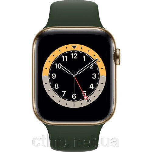 Apple Watch Series 6 GPS + Cellular 40mm Gold Stainless Steel Case w. Cyprus Green Sport B. (M02W3) від компанії Cthp - фото 1