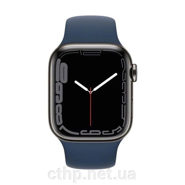 Apple Watch Series 7 GPS + Cellular 41mm Graphite S. Steel Case w. Abyss Blue S. Band (MKHJ3) від компанії Cthp - фото 1