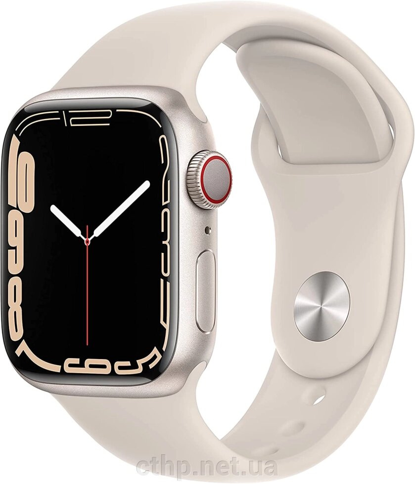 Apple Watch Series 7 GPS + Cellular 41mm Starlight Aluminum Case With Starlight Sport Band (MKH83) від компанії Cthp - фото 1