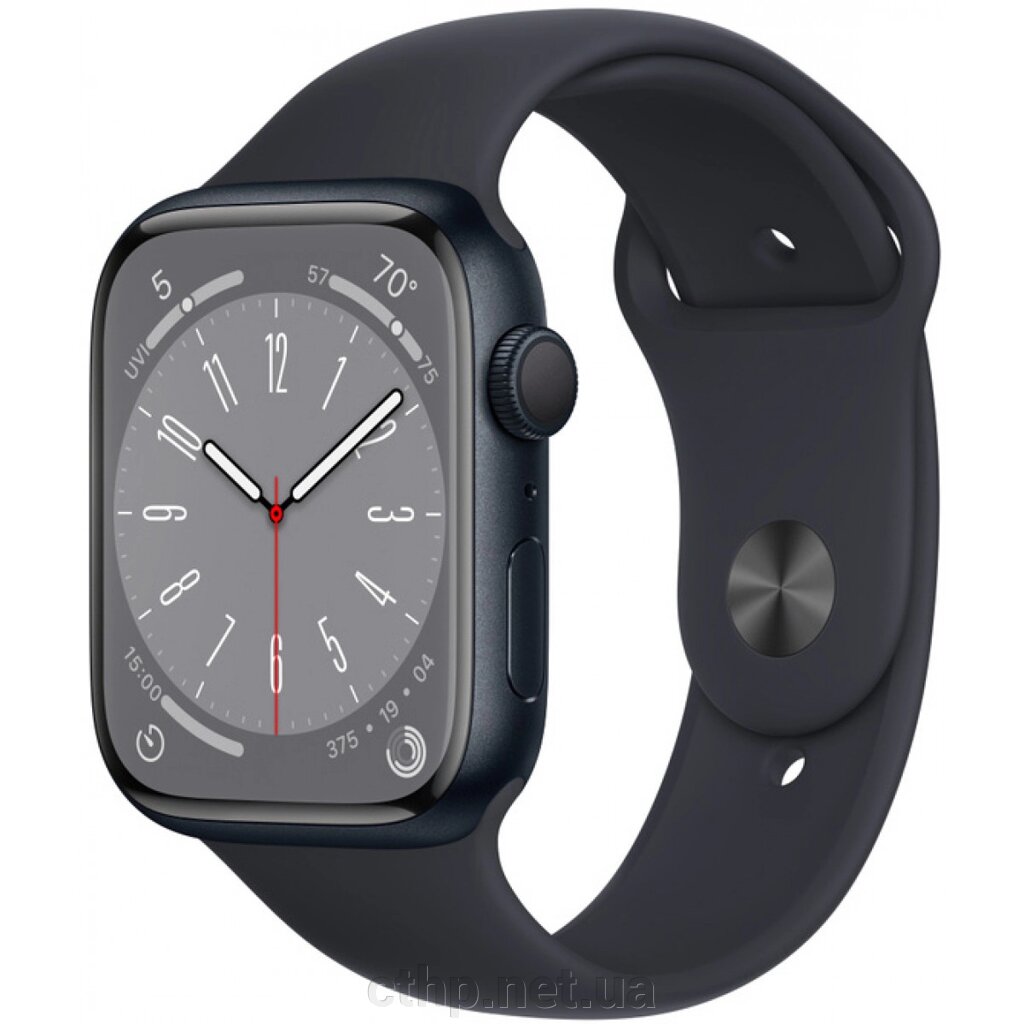 Apple Watch Series 8 GPS 45mm Midnight Aluminum Case w. Midnight Sport Band - S/M (MNUJ3) від компанії Cthp - фото 1