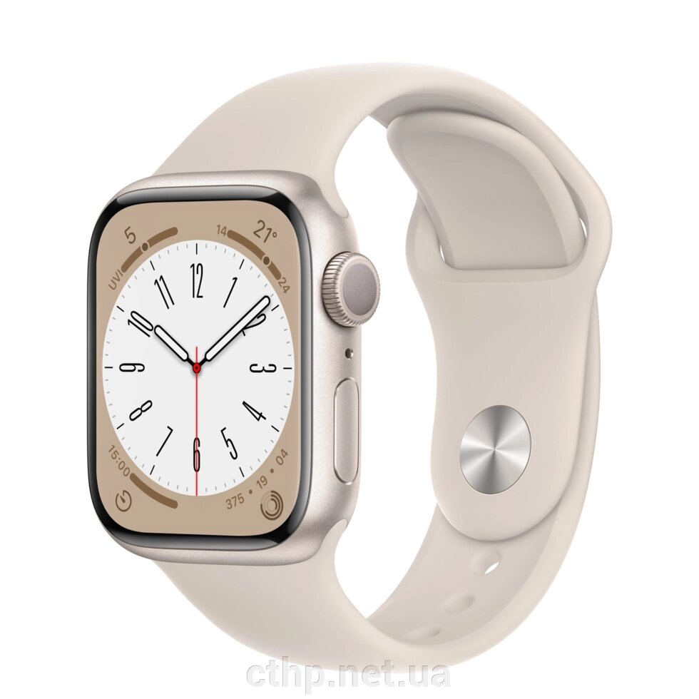 Apple Watch Series 8 GPS 45mm Starlight Aluminum Case with Starlight Sport Band (MNP23, MNUQ3) від компанії Cthp - фото 1