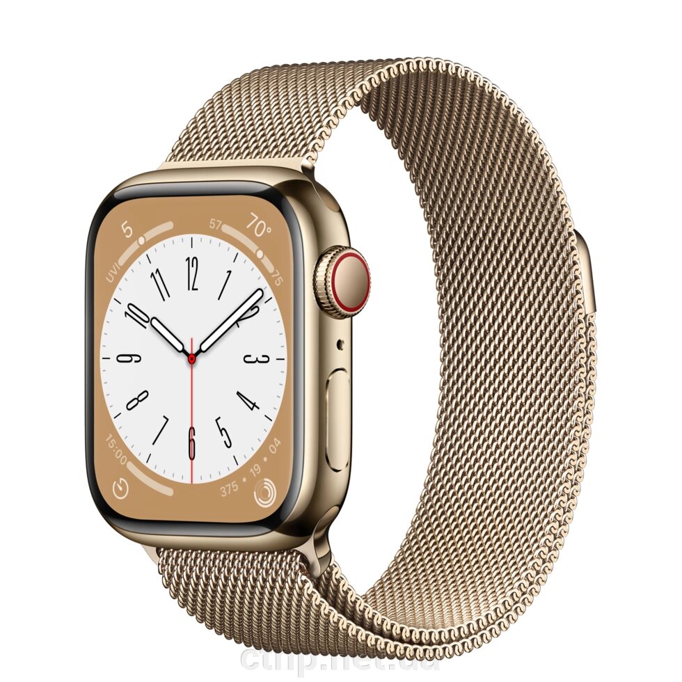 Apple Watch Series 8 GPS + Cellular 45mm Gold S. Steel Case w. Milanese Loop Gold (MNKP3/MNKQ3) від компанії Cthp - фото 1