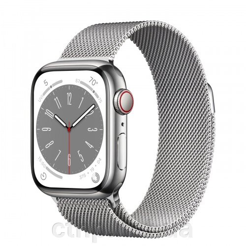 Apple Watch Series 8 GPS + Cellular 45mm Silver S. Steel Case w. Milanese Loop Silver (MNKG3/MNKJ3) від компанії Cthp - фото 1