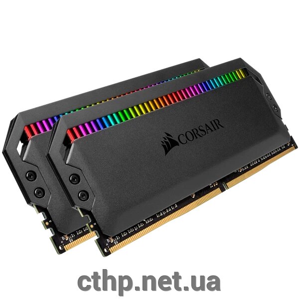 Corsair 16 GB (2x8GB) DDR4 3600 MHz Dominator Platinum RGB Black (CMT16GX4M2C3600C18) від компанії Cthp - фото 1