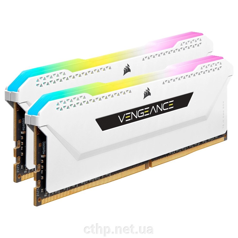 Corsair 32 GB (2x16GB) DDR4 3200 MHz Vengeance RGB PRO SL (CMH32GX4M2E3200C16W) від компанії Cthp - фото 1