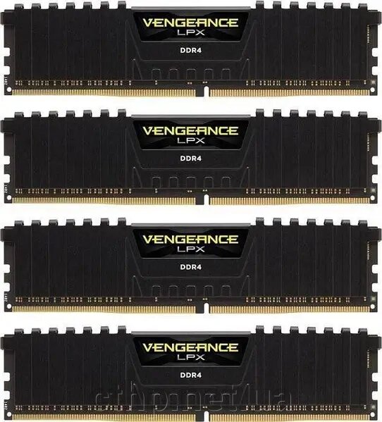 Corsair 32 GB (4x8GB) DDR4 3200 MHz Vengeance LPX Black (CMK32GX4M4B3200C16) від компанії Cthp - фото 1