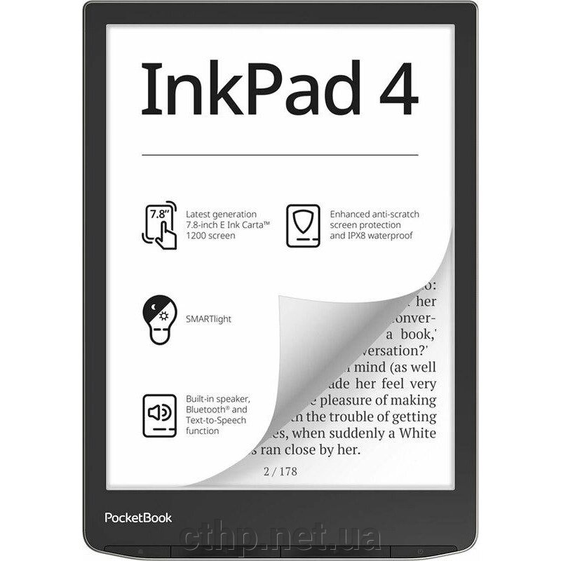 Електронна книга з підсвічуванням PocketBook 743G InkPad 4, Stundust Silver (PB743G-U-CIS) від компанії Cthp - фото 1