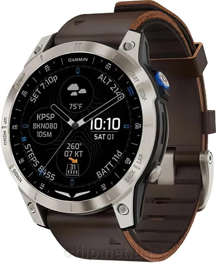 Garmin D2 Mach 1 Aviator Smartwatch with Oxford Brown Leather Band (010-02582-54/55) від компанії Cthp - фото 1