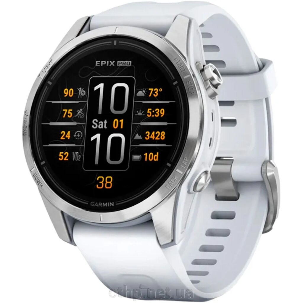 Garmin Epix Pro Gen 2 42mm Silver w. Whitestone Band (010-02802-00/01) від компанії Cthp - фото 1