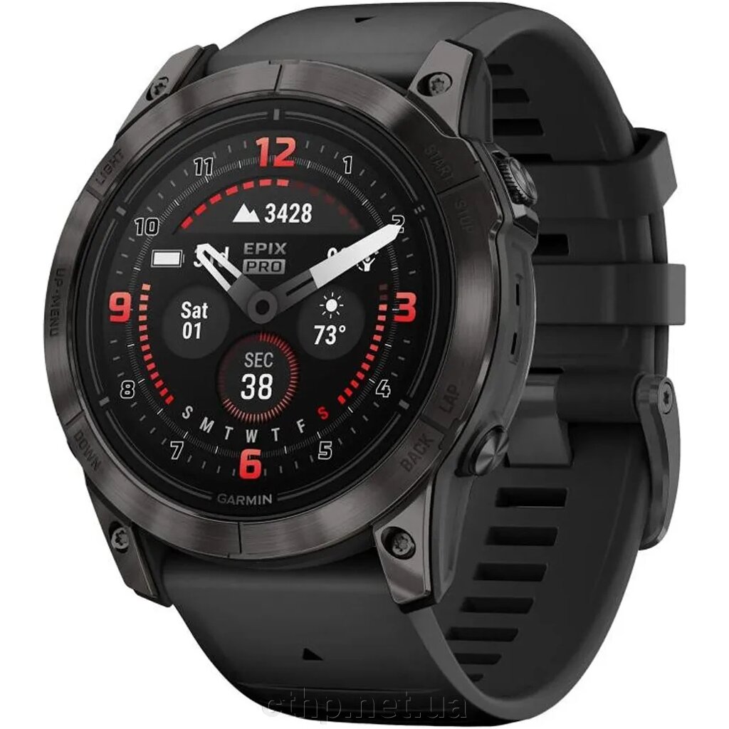 Garmin Epix Pro Gen 2 Sapphire 47mm Carbon G. DLC Tit. with Black Band (010-02803-10/11/54) від компанії Cthp - фото 1