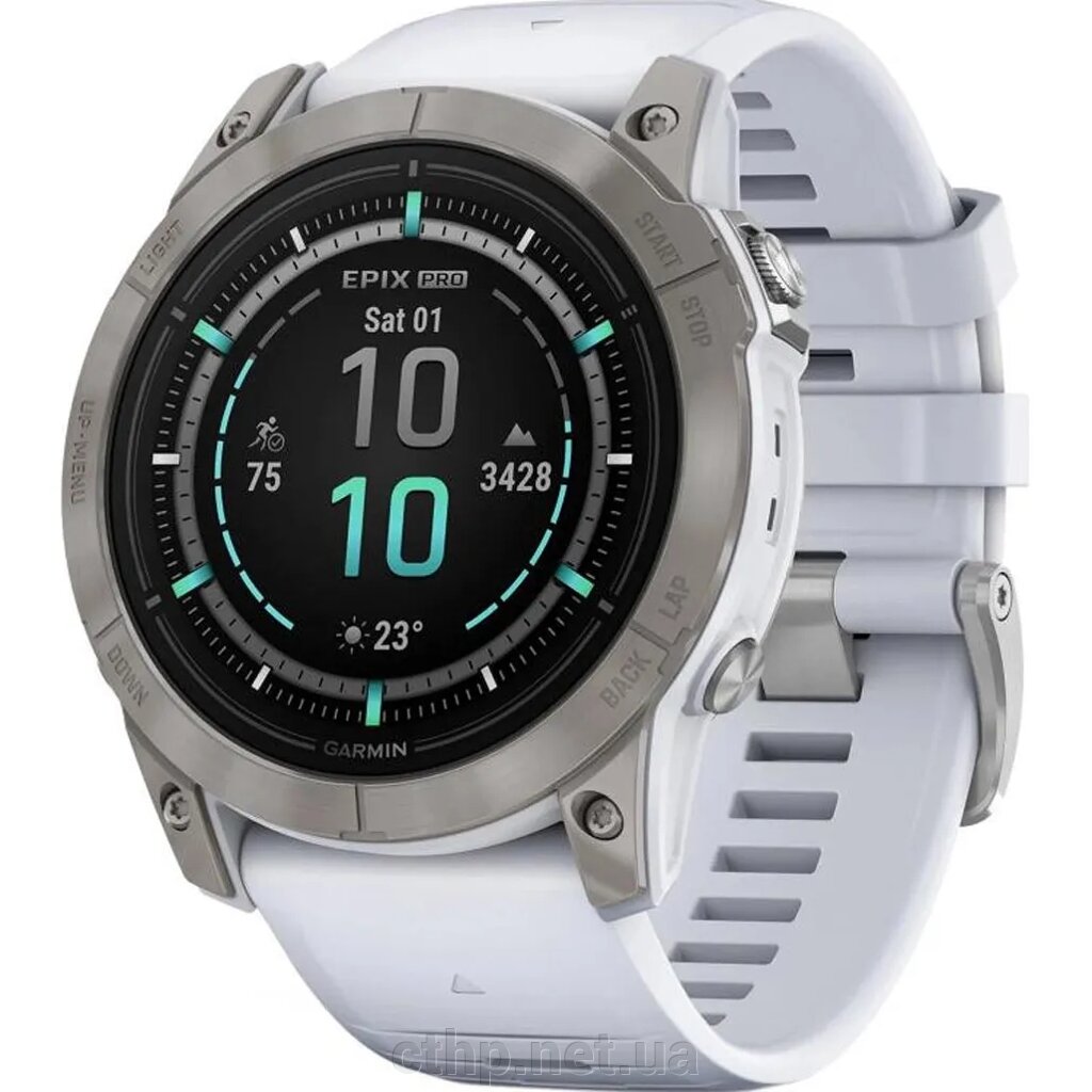 Garmin Epix Pro Gen 2 Sapphire 47mm Titanium w. Whitestone Band (010-02803-20/21) від компанії Cthp - фото 1