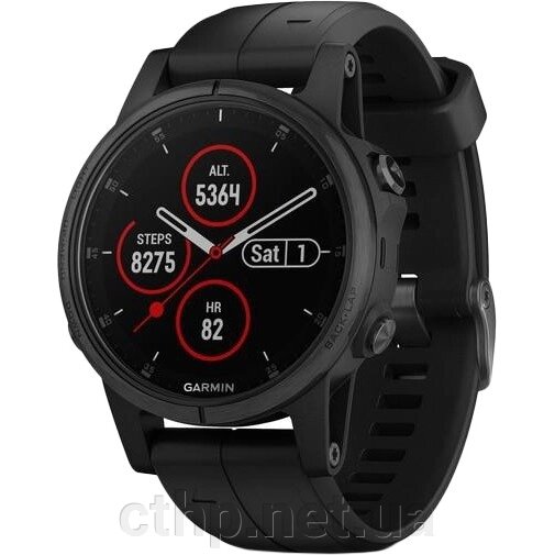 Garmin Fenix 5S Plus Sapphire Black with Black Band (010-01987-03/010-01987-02) від компанії Cthp - фото 1