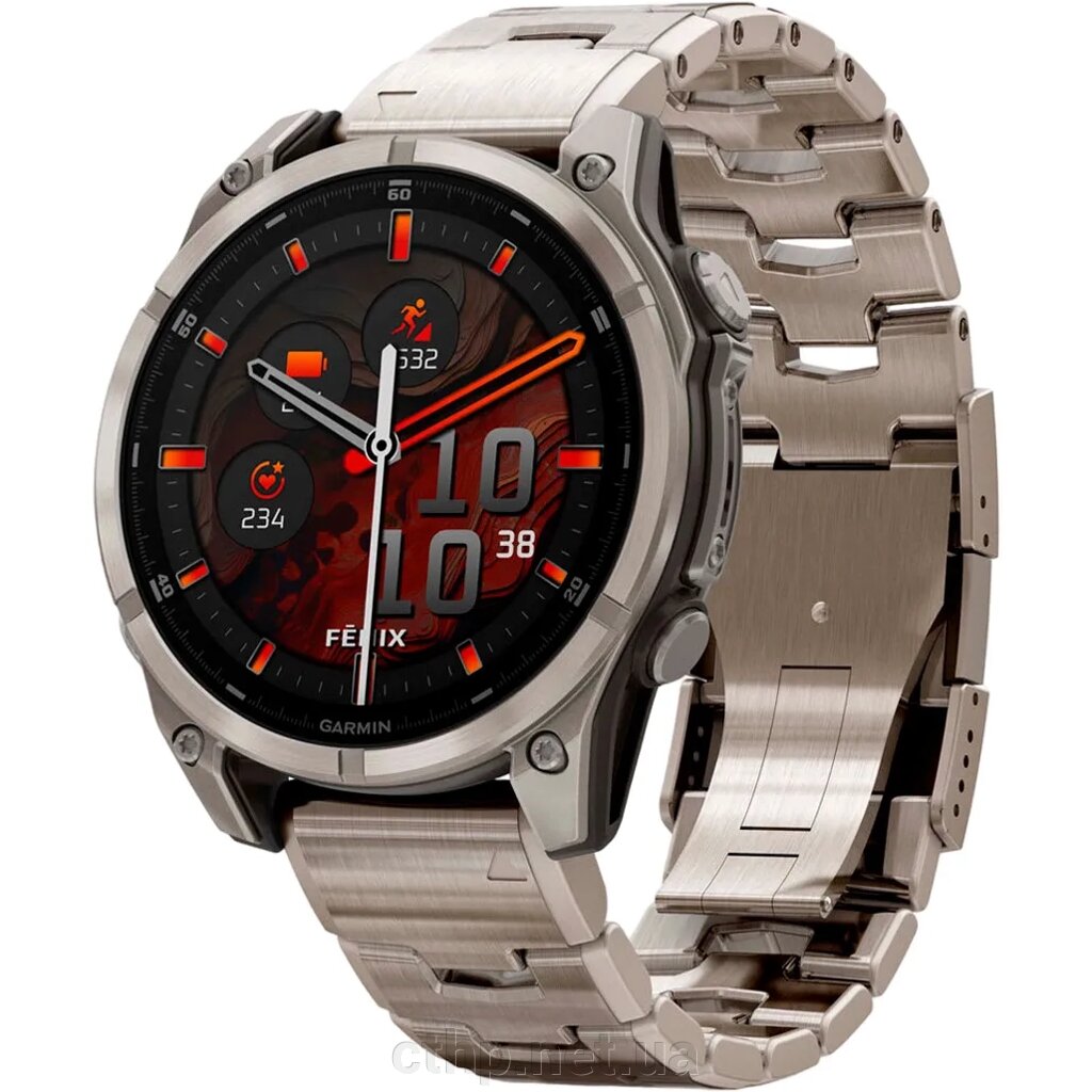 Garmin Fenix 8 47mm AMOLED Sapphire Titanium with Vented Titanium Bracelet (010-02904-40) від компанії Cthp - фото 1