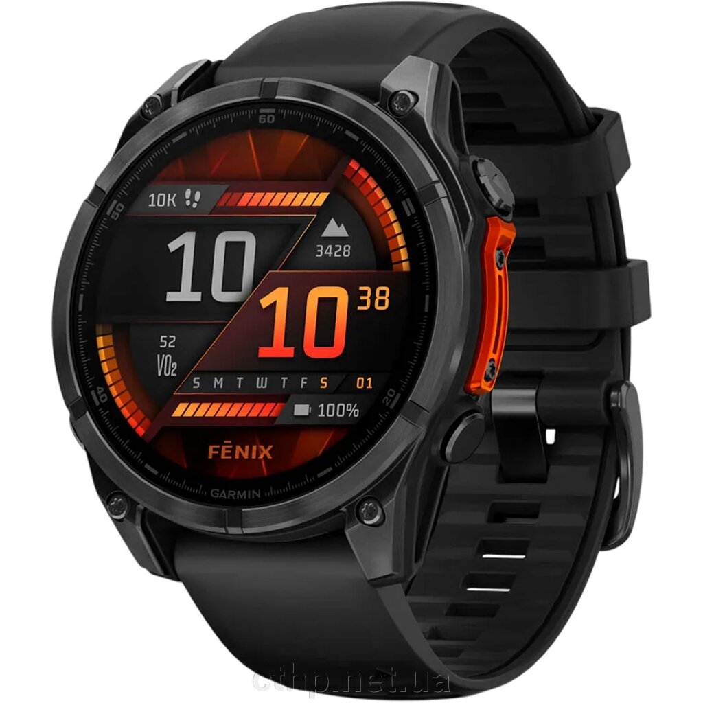 Garmin Fenix 8 47mm AMOLED Slate Gray with Black Silicone Band (010-02904-00) від компанії Cthp - фото 1