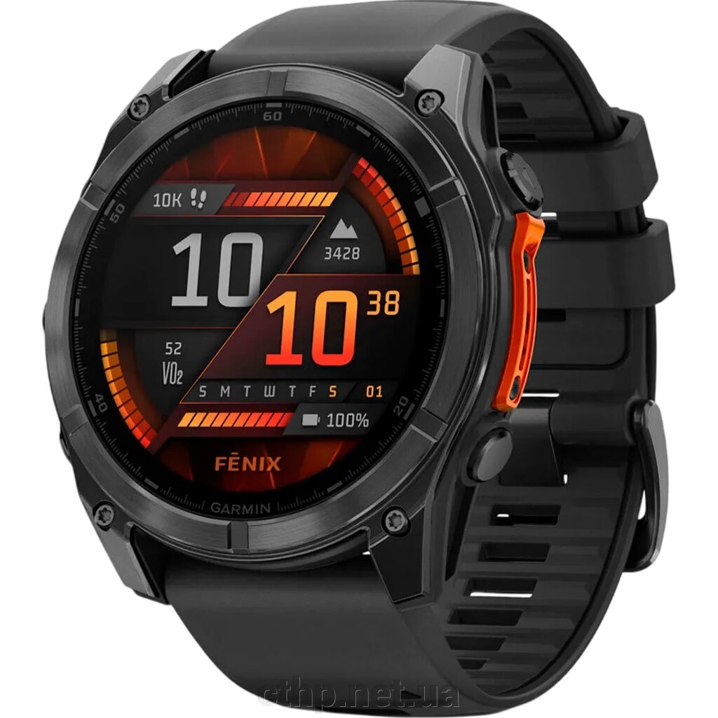 Garmin Fenix 8 51mm AMOLED Slate Gray with Black Silicone Band (010-02905-00) від компанії Cthp - фото 1