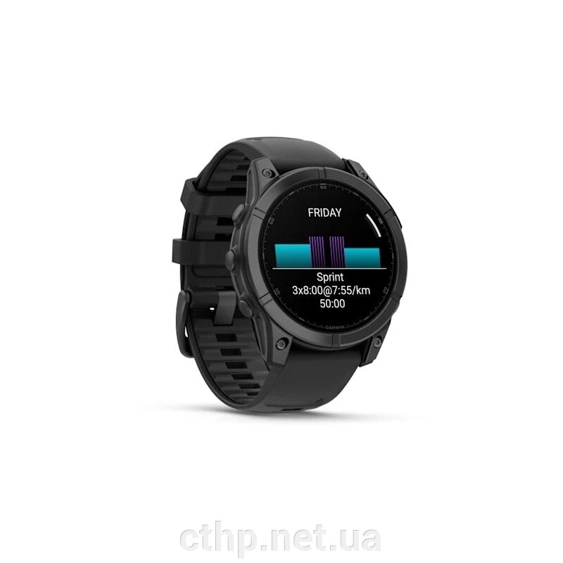 Garmin Fenix E 47mm AMOLED Slate Gray Steel with Black Silicone Band (010-03025-03/01) від компанії Cthp - фото 1