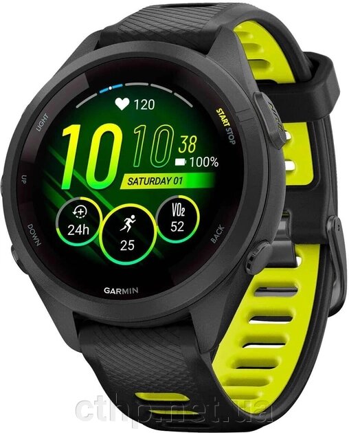 Garmin Forerunner 265S Black Bezel and Case w. Black/Amp Yellow S. Band (010-02810-03/13/53) від компанії Cthp - фото 1