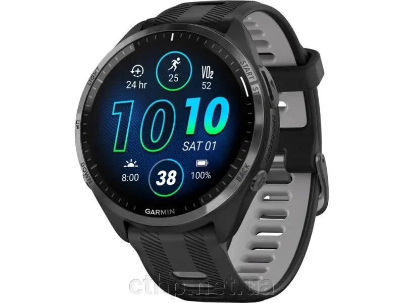 Garmin Forerunner 965 Carbon Gray Titanium Bezel w. Blk Case and Blk/Powder Gray S. Band (010-02809-00/10) від компанії Cthp - фото 1