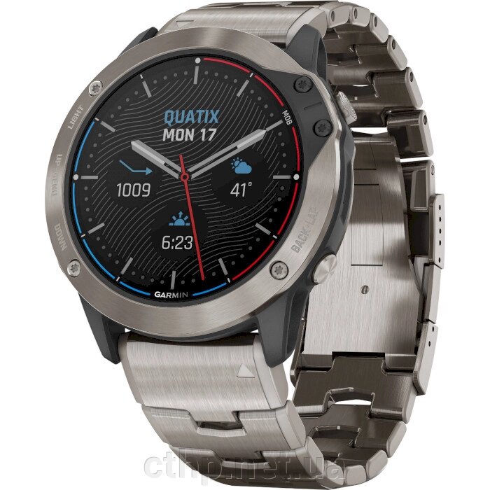 Garmin quatix 6 Titanium Grey with Titanium Band (010-02158-95/94) від компанії Cthp - фото 1