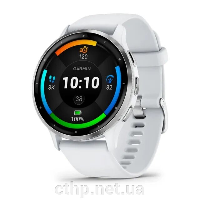 Garmin Venu 3 Silver Stainless Steel Bezel with Whitestone Case and Silicone Band (010-02784-00/50) від компанії Cthp - фото 1