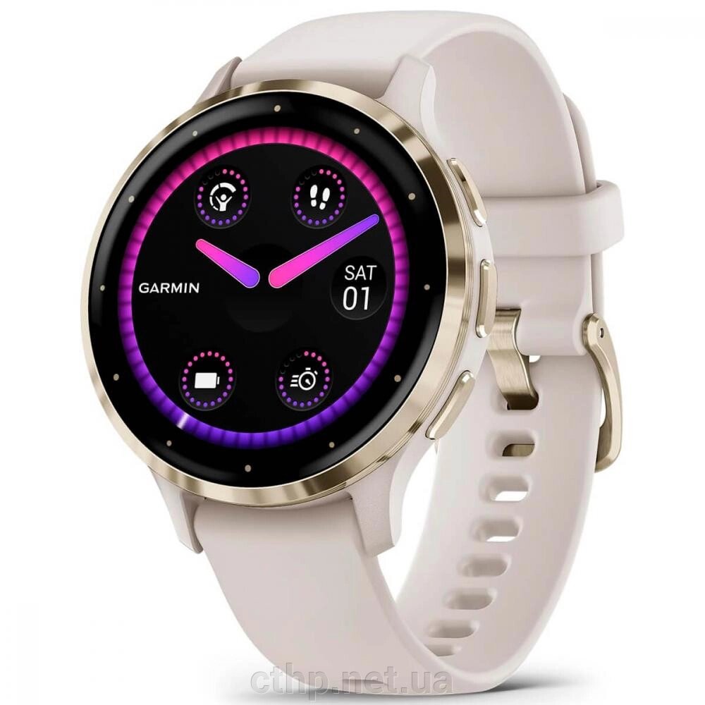 Garmin Venu 3S Soft Gold S. Steel Bezel with Ivory Case and S. Band (010-02785-04/54) від компанії Cthp - фото 1