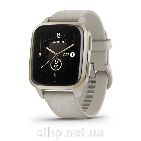 Garmin Venu Sq 2 – Music Edition Cream Gold Al. Bezel w. French Gray Case and S. Band (0010-02700-02/12) від компанії Cthp - фото 1