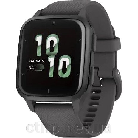 Garmin Venu Sq 2 Slate Aluminum Bezel with Shadow Gray Case and Silicone Band (010-02701-00/10/80)