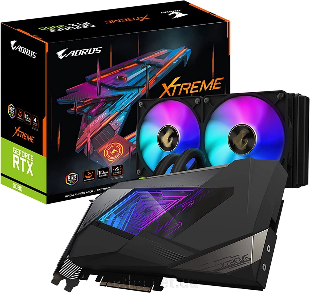 GIGABYTE AORUS GeForce RTX 3080 XTREME WATERFORCE 10G rev. 2.0 (GV-N3080AORUSX W-10GD rev. 2.0) від компанії Cthp - фото 1