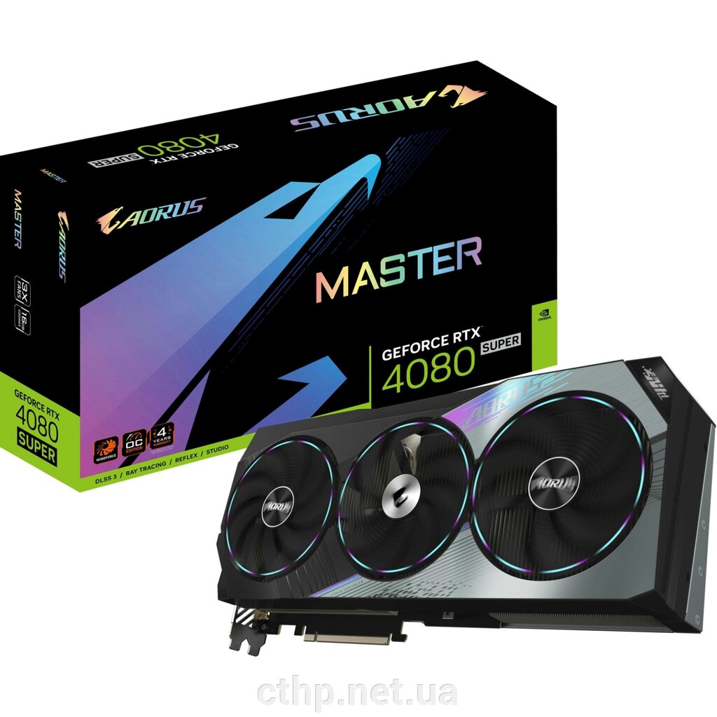 GIGABYTE AORUS GeForce RTX 4080 SUPER MASTER 16G (GV-N408SAORUS M-16GD) від компанії Cthp - фото 1