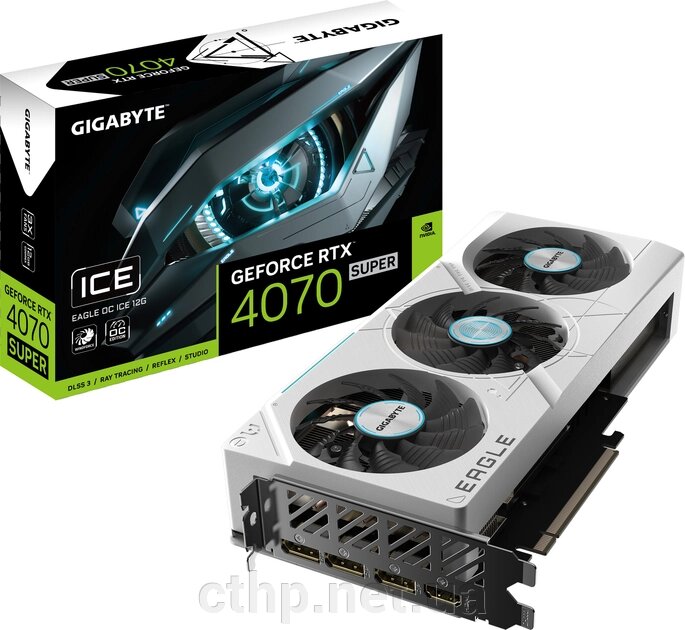 GIGABYTE GeForce RTX 4070 SUPER EAGLE OC ICE 12G (GV-N407SEAGLEOC ICE-12GD) від компанії Cthp - фото 1