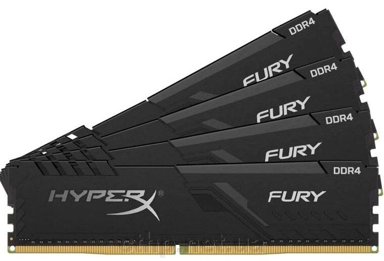 HyperX (Kingston FURY) 64 GB (4x16GB) DDR4 3466 MHz FURY Black (HX434C17FB4K4 / 64) від компанії Cthp - фото 1