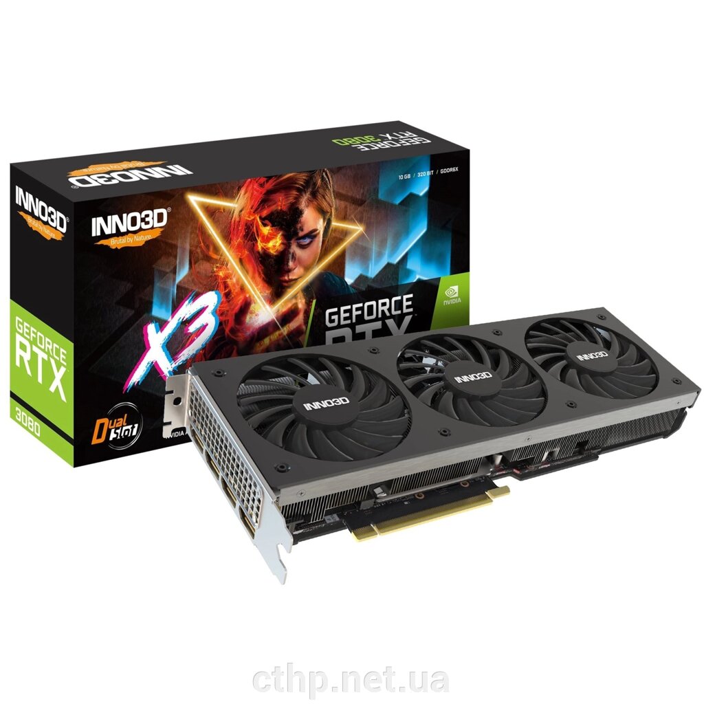 INNO3D GeForce RTX 3080 X3 LHR (N30803-106X-1810VA44H) від компанії Cthp - фото 1