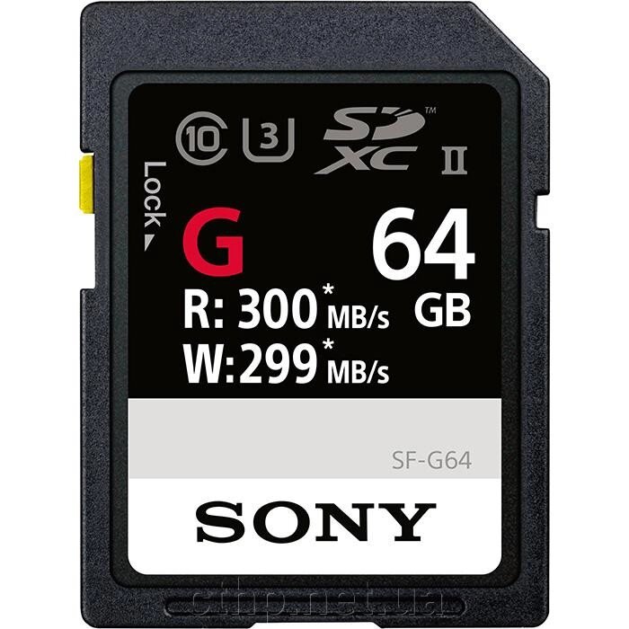 Карта пам'яті Sony 64 GB SDXC UHS-II U3 ​​SF-G64 від компанії Cthp - фото 1