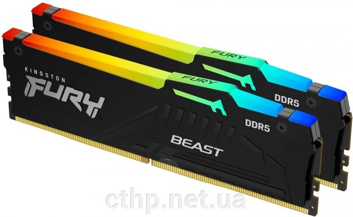 Kingston FURY 32 GB (2x16GB) DDR5 5600 MHz Beast RGB (KF556C40BBAK2-32) від компанії Cthp - фото 1