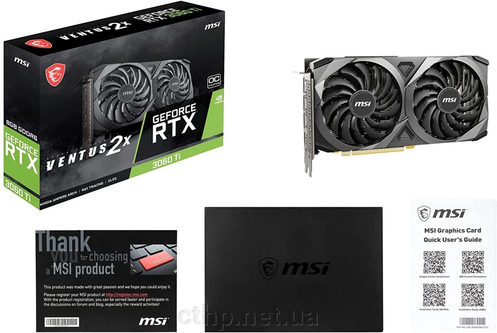 MSI GeForce RTX 3060 Ti VENTUS 2X 8G OCV1 LHR від компанії Cthp - фото 1