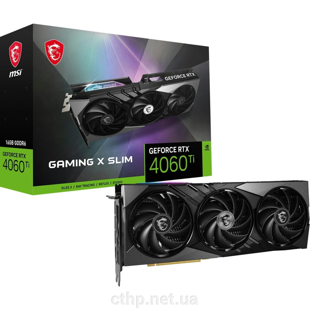 MSI GeForce RTX 4060 Ti GAMING X SLIM 16G (912-V517-011) від компанії Cthp - фото 1