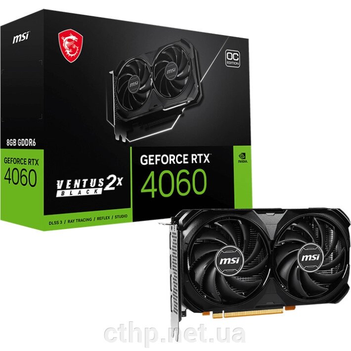 MSI GeForce RTX 4060 VENTUS 2X BLACK 8G OC (912-V516-092) від компанії Cthp - фото 1