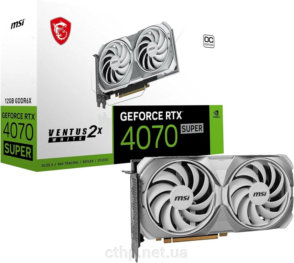 MSI GeForce RTX 4070 SUPER 12G VENTUS 2X WHITE OC (912-V513-659) від компанії Cthp - фото 1